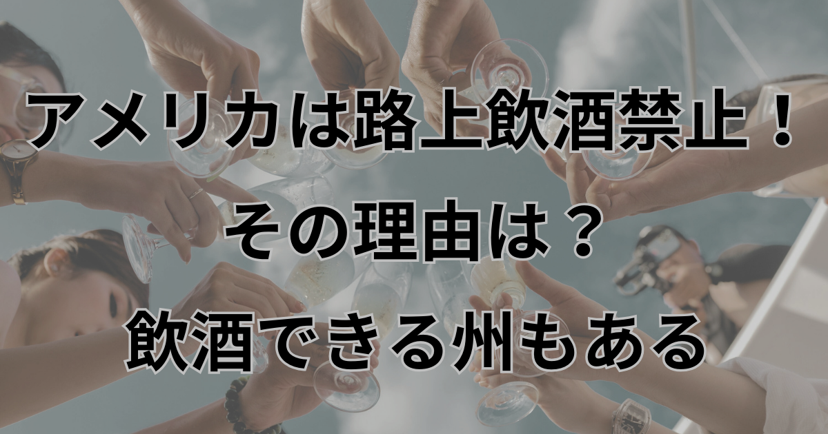 アメリカは路上飲酒禁止！その理由は？